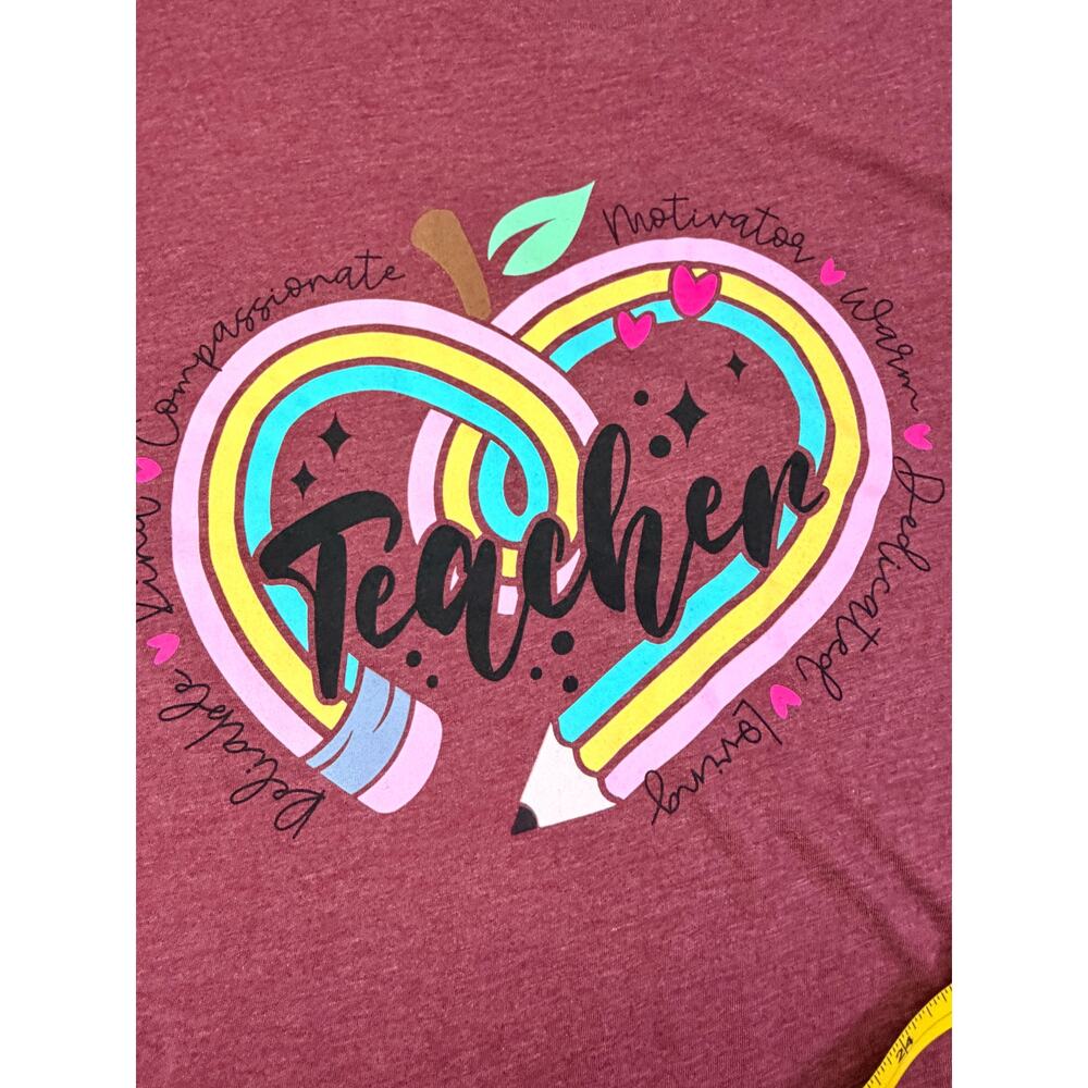 Love in Faith Teacher Graphic Tee Apple Rainbow Size 4x NWOT